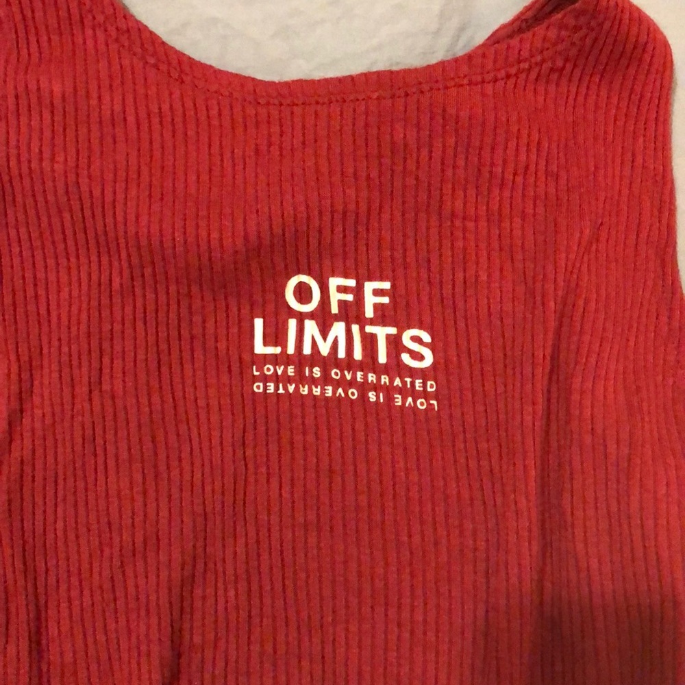 Strapless crop top off limits